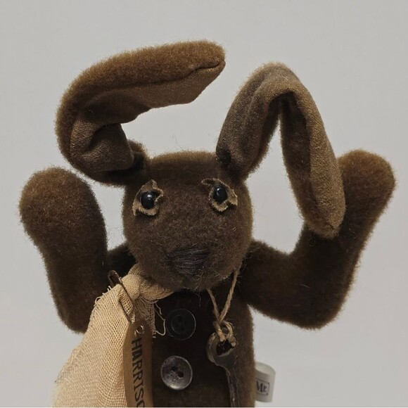 Honey And Me Harrison Primitive Rustic Bunny Rabbit Plush Figurine - Picture 3 of 7